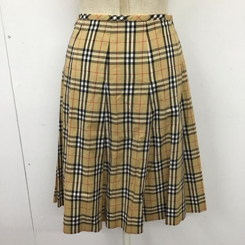 バーバリーブルーレーベル BURBERRY BLUE LABEL スカート ひざ丈スカート FX541-214 プリーツ 36 チェック ベージュ / ベージュ / X 白 / ホワイト / X 黒 / ブラック / X 赤 / レッド /  レディース USED 古着 中古 10110912