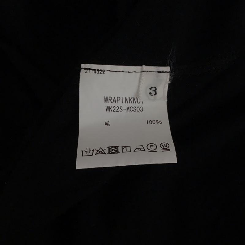 ラッピンノット WRAPINKNOT カットソー 長袖 長袖カットソー クルーネックカットソー ロングスリーブカットソー 3 無地 黒 / ブラック /  メンズ USED 古着 中古 10112824