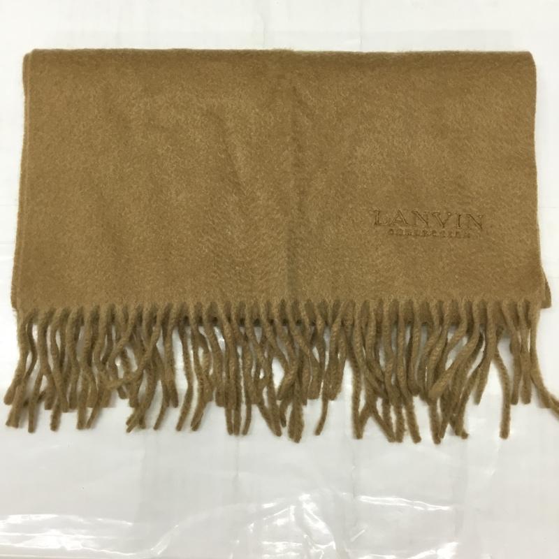 ランバン コレクション LANVIN collection マフラー マフラー カシミヤ フリンジ ロゴ、文字 ベージュ / ベージュ /  メンズ USED 古着 中古 10113643