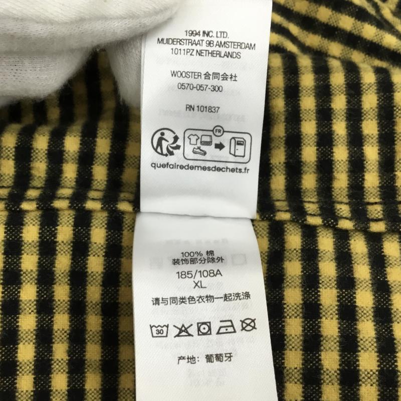 シュプリーム Supreme シャツ、ブラウス 長袖 24AW loose fit flannel oxford shirt M チェック 黒 / ブラック / X 黄 / イエロー /  メンズ USED 古着 中古 10123110