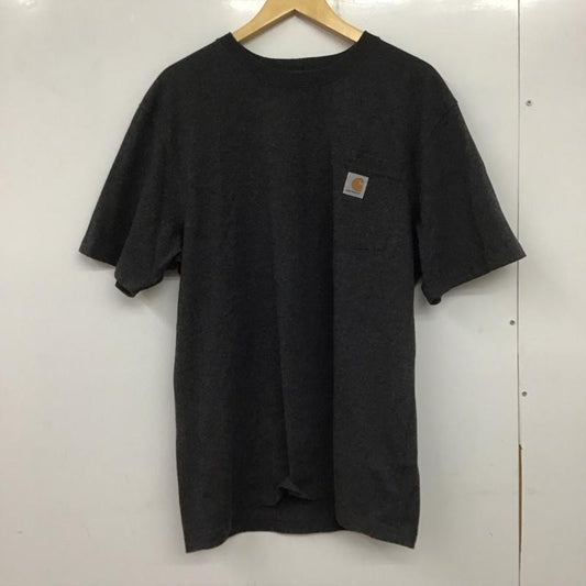 カーハート Carhartt Tシャツ 半袖 半袖カットソー プリントTシャツ クルーネックカットソー M ロゴ、文字 灰 / グレー /  メンズ USED 古着 中古 10139703
