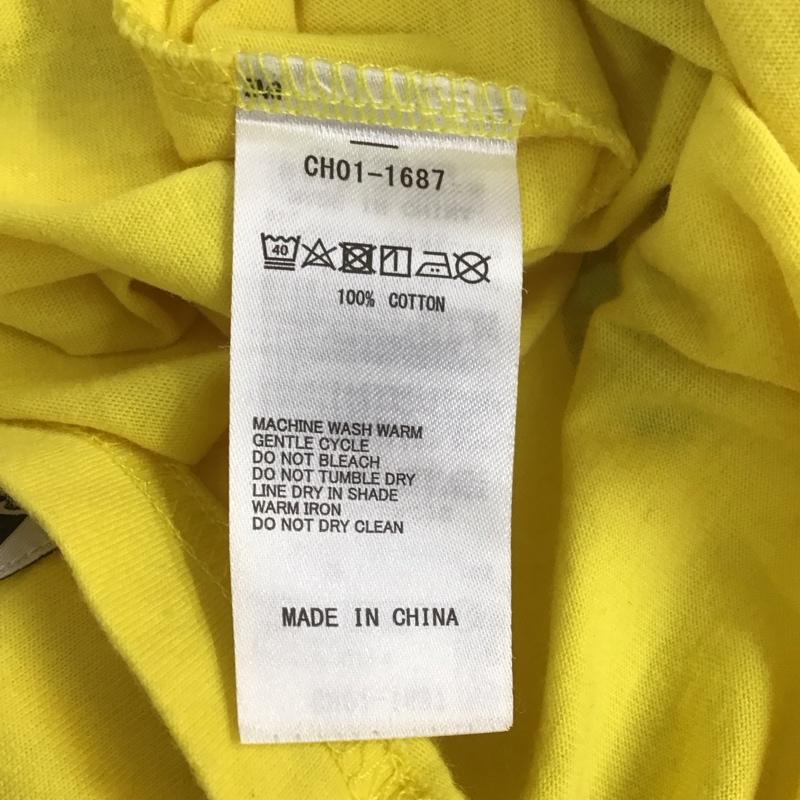 チャムス CHUMS Tシャツ 半袖 CH01-1687 胸ポケット M ロゴ、文字 黄 / イエロー /  メンズ USED 古着 中古 10110825