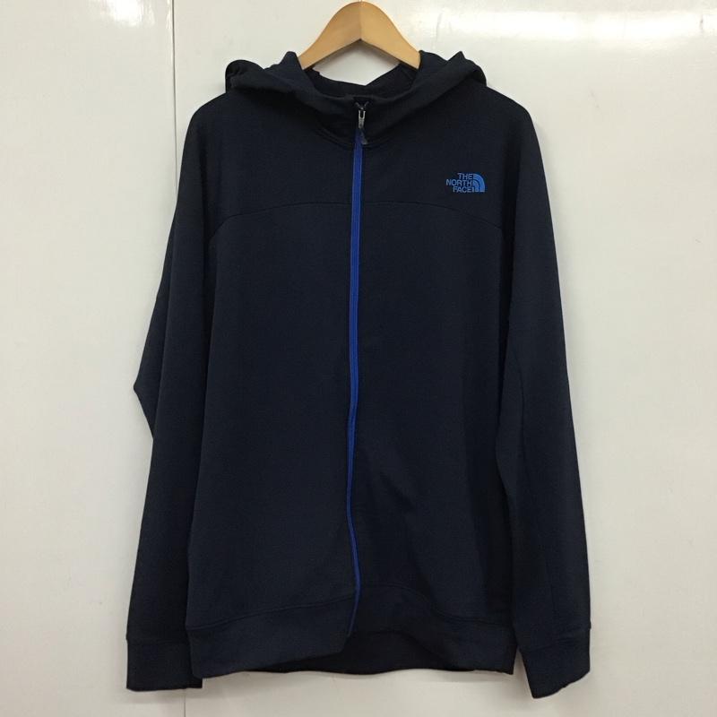 ザノースフェイス THE NORTH FACE パーカー 長袖 nt61509 MomentumHoodieJKT ジップアップパーカー XL ロゴ、文字 紺 / ネイビー /  メンズ USED 古着 中古 10131555