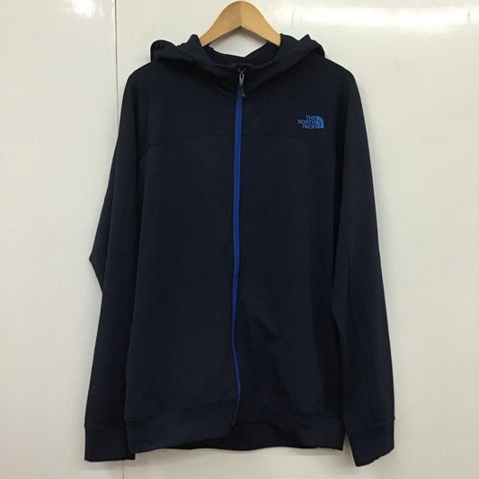 ザノースフェイス THE NORTH FACE パーカー 長袖 nt61509 MomentumHoodieJKT ジップアップパーカー XL ロゴ、文字 紺 / ネイビー /  メンズ USED 古着 中古 10131555
