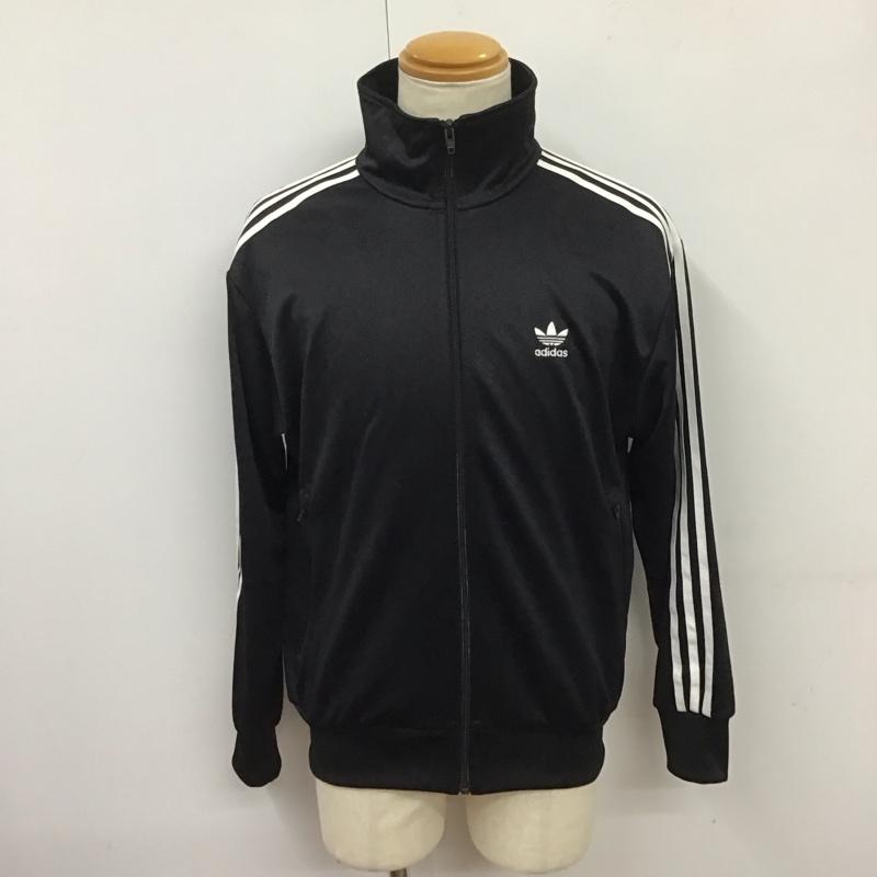 アディダス adidas ジャケット、上着 ジャケット、ブレザー ed7051 トラックジャケット ジップアップジャケット ジャージ L ロゴ、文字 黒 / ブラック /  メンズ USED 古着 中古 10123817