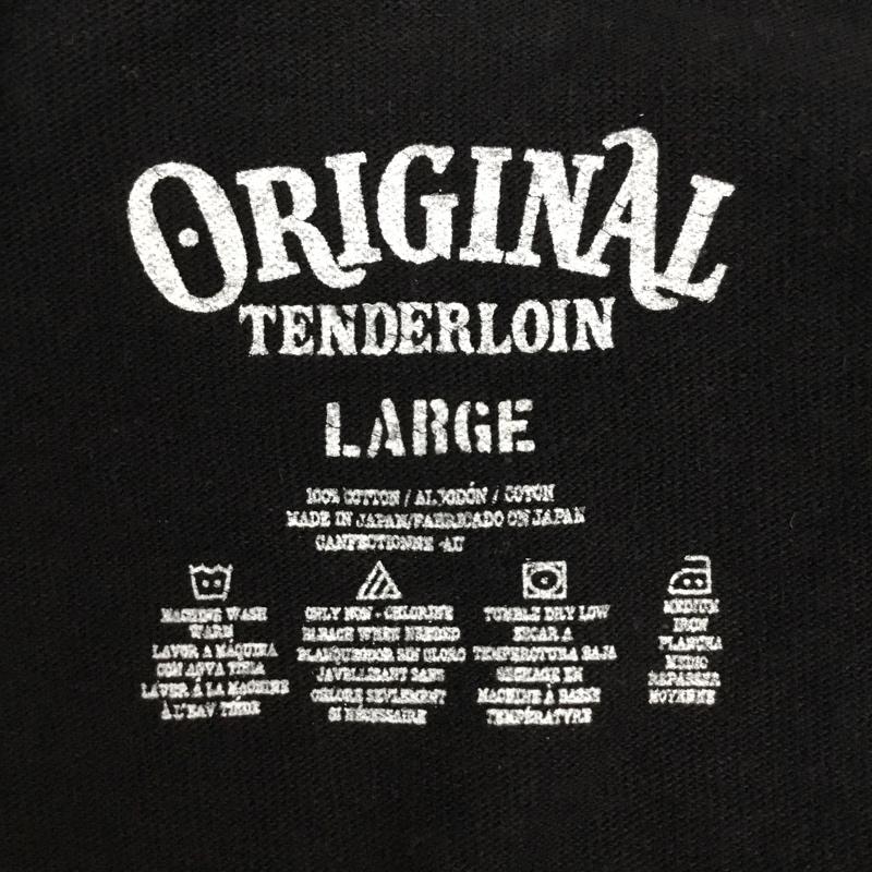 テンダーロイン TENDERLOIN Tシャツ 半袖 半袖カットソー プリントTシャツ クルーネックカットソー L ロゴ、文字 黒 / ブラック /  メンズ USED 古着 中古 10115199