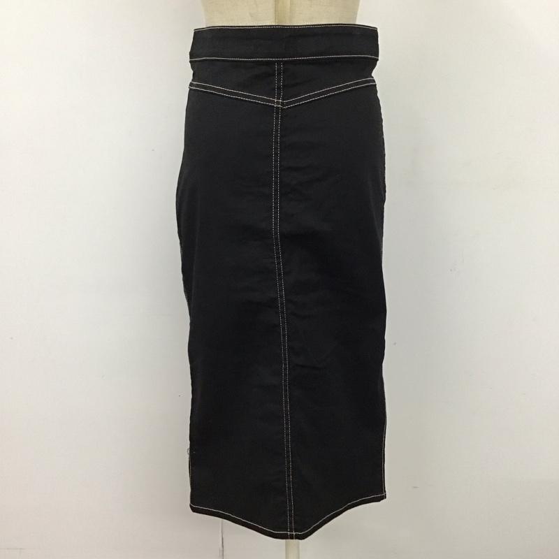 ザラ ZARA スカート ロングスカート 前スリット タイト ストレッチ XS 無地 黒 / ブラック /  レディース USED 古着 中古 10118458