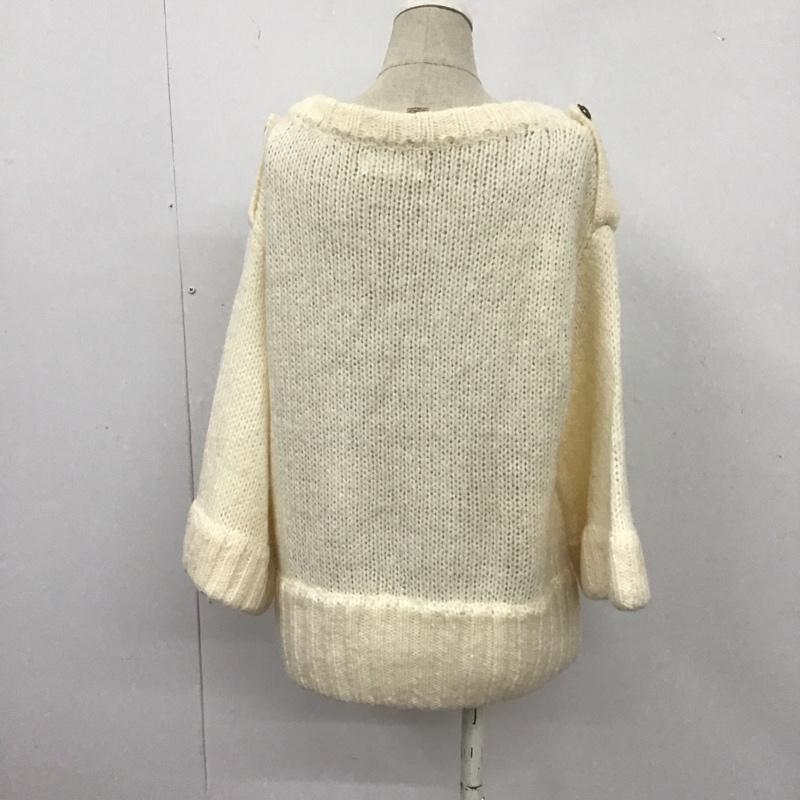 ジルスチュアート JILLSTUART ニット、セーター 七分袖 092-270359 M 無地 アイボリー / アイボリー /  レディース USED 古着 中古 10107559