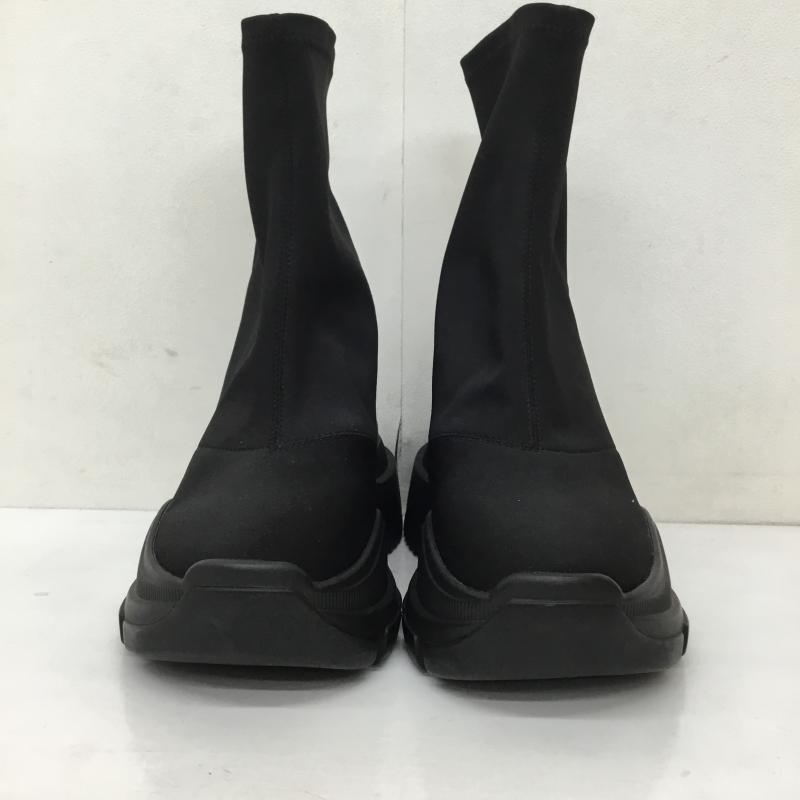 イエロー YELLO ブーツ ショートブーツ DOUBLE SNEAKER SHORT BOOTS M プリント 黒 / ブラック /  レディース USED 古着 中古 10133472