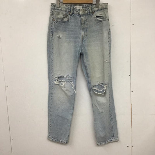 ザラ ZARA パンツ デニム、ジーンズ ダメージデニム 40 無地 水色 / ライトブルー /  レディース USED 古着 中古 10136598