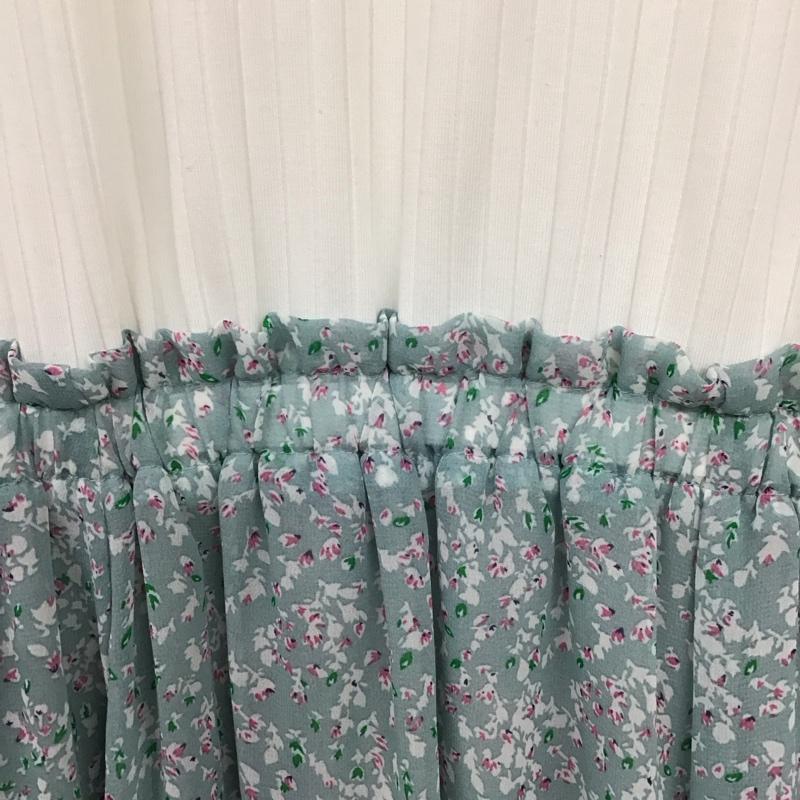 ロペピクニック ROPE  PICNIC ワンピース ロングスカート 38 無地 X 花柄 白 / ホワイト / X 水色 / ライトブルー /  レディース USED 古着 中古 10131476