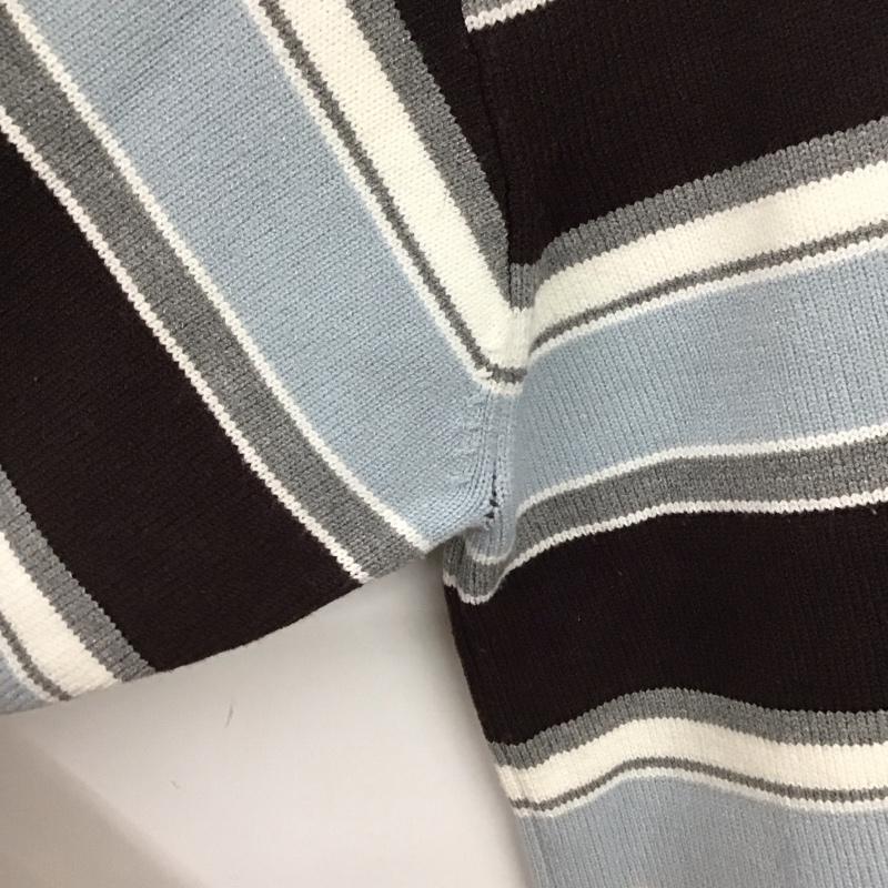ローリーズファーム LOWRYS FARM ニット、セーター 長袖 長袖ニットカットソー カラーネック セーター FREE ボーダー柄 マルチカラー / マルチカラー /  レディース USED 古着 中古 10147642