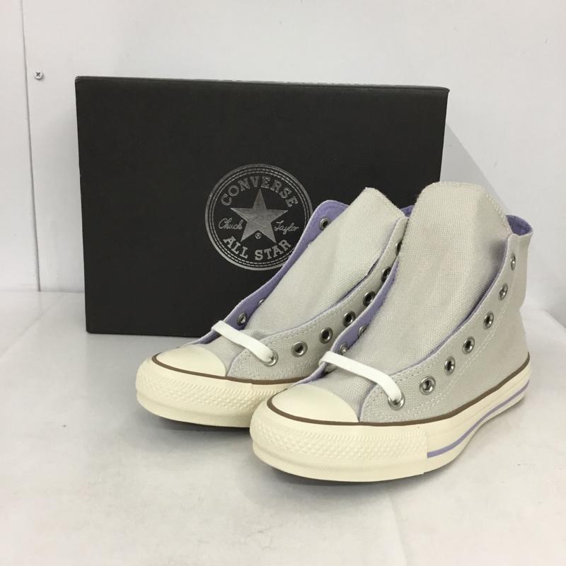 コンバース CONVERSE スニーカー スニーカー 5SC901 ALL STAR 100 HI earth music&ecology 別注 タグ付き 箱有 23.0cm ロゴ、文字 ベージュ / ベージュ / X 紫 / パープル /  レディース USED 古着 中古 10141907