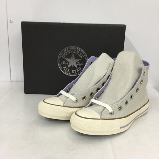 コンバース CONVERSE スニーカー スニーカー 5SC901 ALL STAR 100 HI earth music&ecology 別注 タグ付き 箱有 23.0cm ロゴ、文字 ベージュ / ベージュ / X 紫 / パープル /  レディース USED 古着 中古 10141907