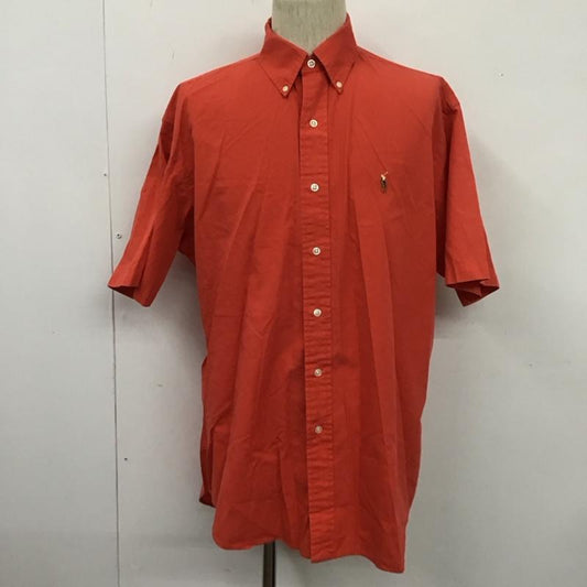 ラルフローレン RALPHLAUREN シャツ、ブラウス 半袖 半袖シャツ カラーシャツ 半袖カットソー 無地シャツ M ロゴ、文字 赤 / レッド /  メンズ USED 古着 中古 10109567