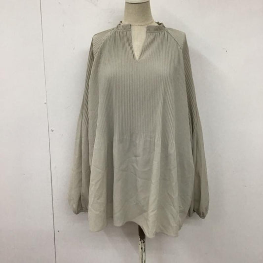 ミラオーウェン Mila Owen カットソー 長袖 09WFT205703 プリーツ キーネック 0 無地 灰 / グレー /  レディース USED 古着 中古 10123096