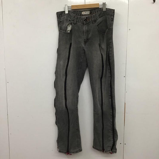 古着 USED パンツ デニム、ジーンズ デニムパンツ ワイドパンツ カジュアルパンツ 古着 リメイク 36インチ  ダークグレー / ダークグレー /  メンズ USED 古着 中古 10149982