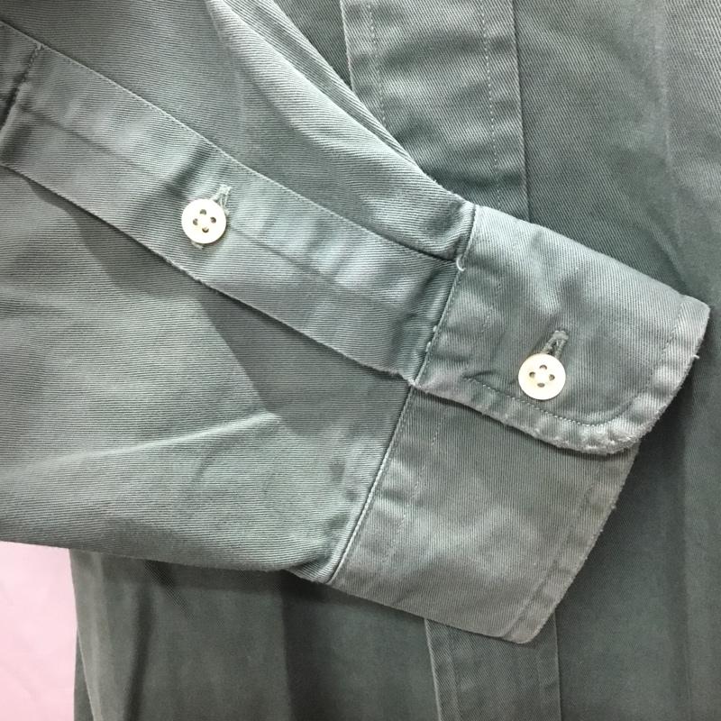 ラルフローレン RALPHLAUREN シャツ、ブラウス 長袖 長袖シャツ カラーシャツ ポケットシャツ 長袖カットソー ボタンダウンシャツ M ロゴ、文字 緑 / グリーン /  メンズ USED 古着 中古 10118679