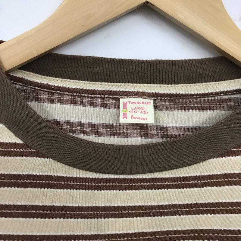 タウンクラフト TOWNCRAFT Tシャツ 半袖 半袖カットソー プリントTシャツ クルーネックカットソー L ボーダー柄 マルチカラー / マルチカラー /  メンズ USED 古着 中古 10128674