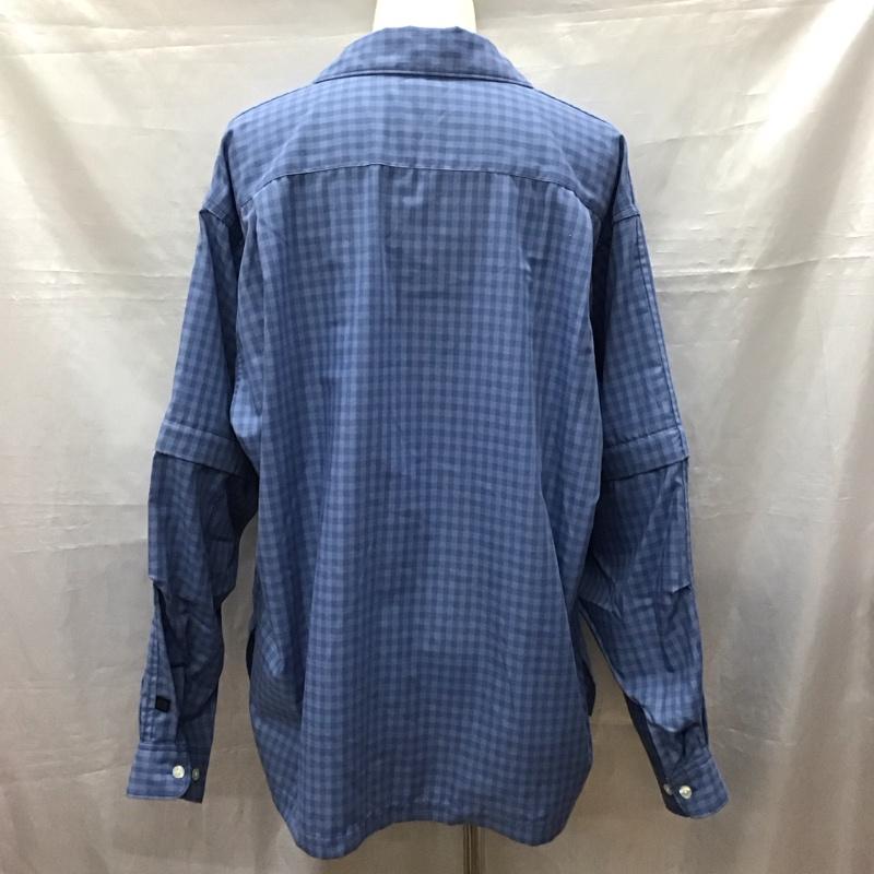 ダイワ ピアサーティナイン DAIWA PIER39 シャツ、ブラウス 長袖 be-90024 TECHSPORTSOPENCOLLARSHIRTSL/SMINIPLAIDS 長袖シャツ L チェック 青 / ブルー /  メンズ USED 古着 中古 10118539