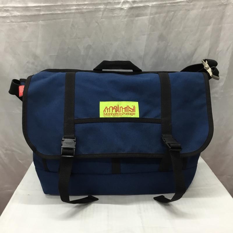 マンハッタンポーテージ Manhattan Portage メッセンジャーバッグ メッセンジャーバッグ ショルダーバッグ ロゴ、文字 紺 / ネイビー / X 黒 / ブラック /  メンズ USED 古着 中古 10110599