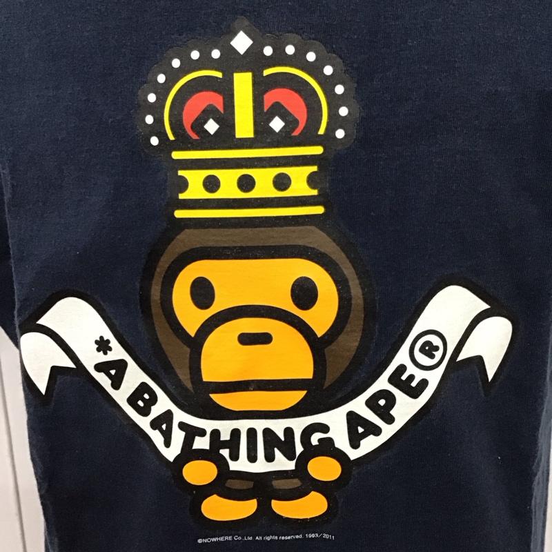 アベイシングエイプ A BATHING APE Tシャツ 半袖 マイロ 王冠 XL プリント 紺 / ネイビー /  メンズ USED 古着 中古 10116332