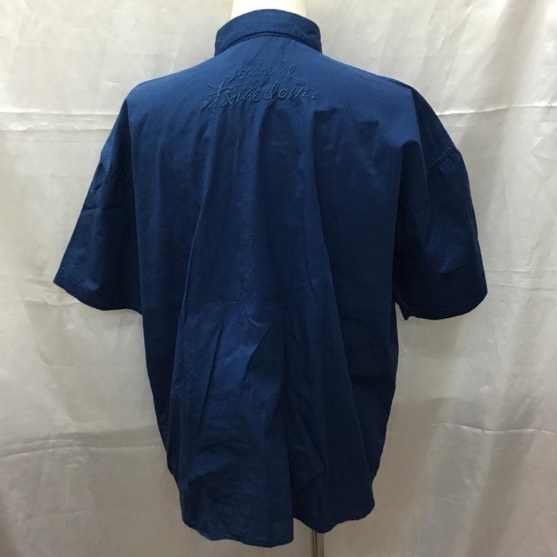 テンダーロイン TENDERLOIN シャツ、ブラウス 半袖 M 無地 X 刺繍 青 / ブルー /  メンズ USED 古着 中古 10112808