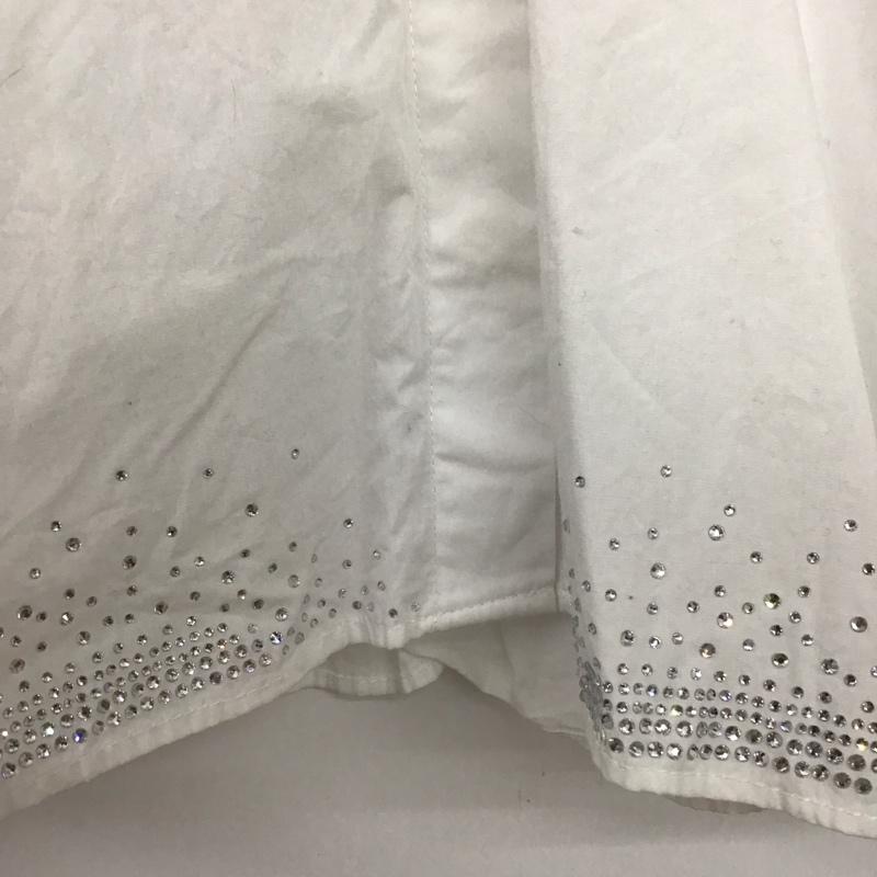 ザラ ZARA シャツ、ブラウス 長袖 8517 379 250 ショート丈 クロップド丈 ラインストーン L  白 / ホワイト /  レディース USED 古着 中古 10149501