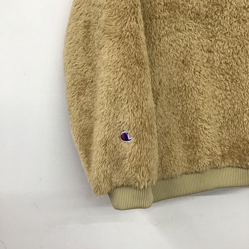 チャンピオン Champion ニット、セーター 長袖 CW-N606 クルーネックフリースジャケット プルオーバー L ワンポイント キャメル / キャメル /  レディース USED 古着 中古 10143802
