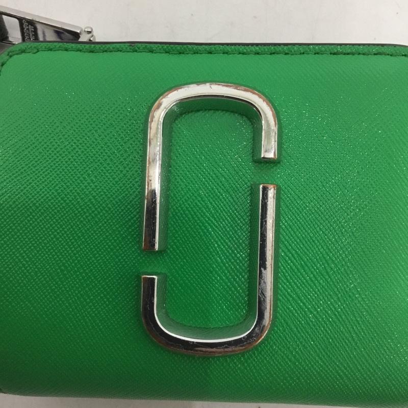 マークジェイコブス MARCJACOBS 財布 二つ折り バイカラー 2トーン L字ファスナー ワンポイント 緑 / グリーン / X カーキ / カーキ /  レディース USED 古着 中古 10142110