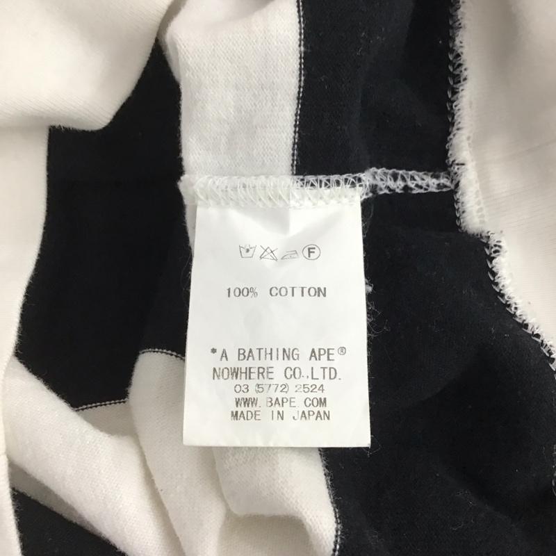 アベイシングエイプ A BATHING APE パーカー 長袖 ジップアップパーカー 長袖パーカー カジュアルジャケット M ボーダー柄 白 / ホワイト / X 黒 / ブラック /  メンズ USED 古着 中古 10146215