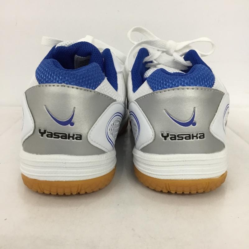 ヤサカ YASAKA スニーカー スニーカー E-200 ジェット インパクト 卓球シューズ 25cm 箱有 25.0cm ロゴ、文字 白 / ホワイト / X 青 / ブルー /  レディース USED 古着 中古 10147911