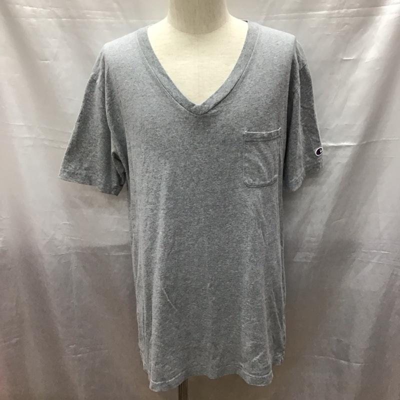 チャンピオン Champion Tシャツ 半袖 C8-H30J Vネック 胸ポケット XL ワンポイント 灰 / グレー /  メンズ USED 古着 中古 10117029