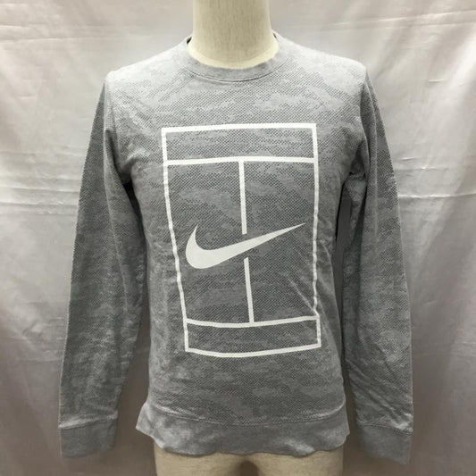 ナイキ NIKE トレーナー 長袖 長袖スウェット 長袖トレーナー リブカットソー 長袖カットソー スポーツウェア XS ロゴ、文字 灰 / グレー /  メンズ USED 古着 中古 10116695