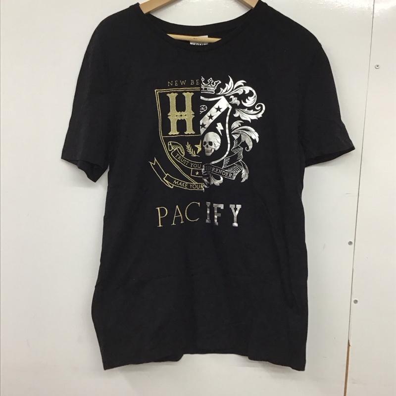 ザラ ZARA Tシャツ 半袖 半袖カットソー プリントTシャツ クルーネックカットソー S ロゴ、文字 黒 / ブラック /  メンズ USED 古着 中古 10150905