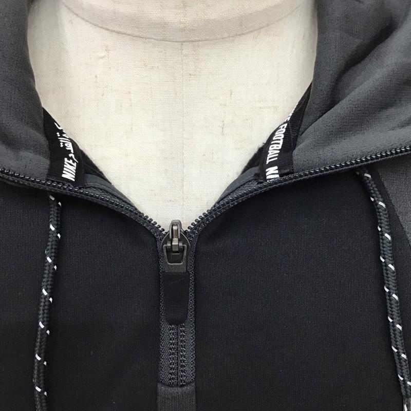 ナイキ NIKE パーカー 長袖 at6098-060 スウェットパーカー プルオーバー ハーフジップ スポーツウェア L ロゴ、文字 黒 / ブラック /  メンズ USED 古着 中古 10114693