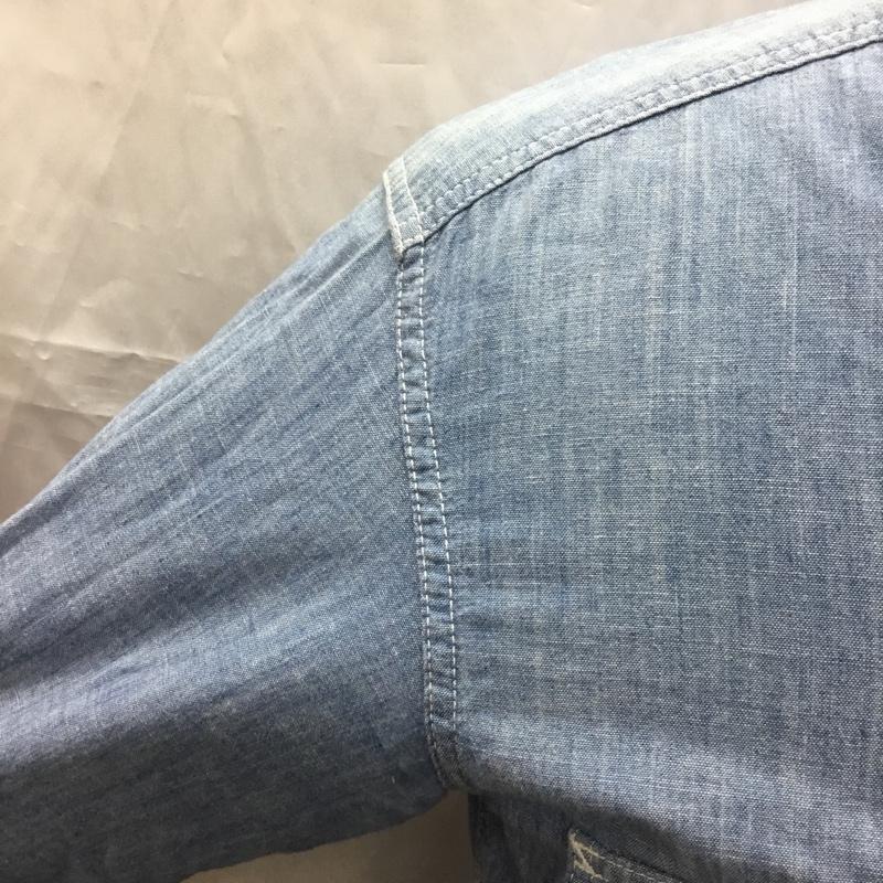 ステュディオ・ダ・ルチザン STUDIO D ARTISAN シャツ、ブラウス 長袖 長袖シャツ カラーシャツ ポケットシャツ 長袖カットソー M 無地 インディゴ / インディゴ /  メンズ USED 古着 中古 10112294