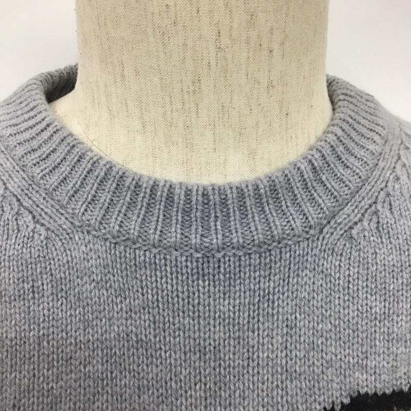 メゾンキツネ MAISON KITSUNE ニット、セーター 長袖 HM00509KT1016 BIG FOX HEAD PULLOVER ウール M  灰 / グレー /  メンズ USED 古着 中古 10111084