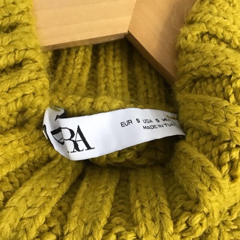 ザラ ZARA ニット、セーター 半袖 S 無地 マスタード / マスタード /  レディース USED 古着 中古 10142887