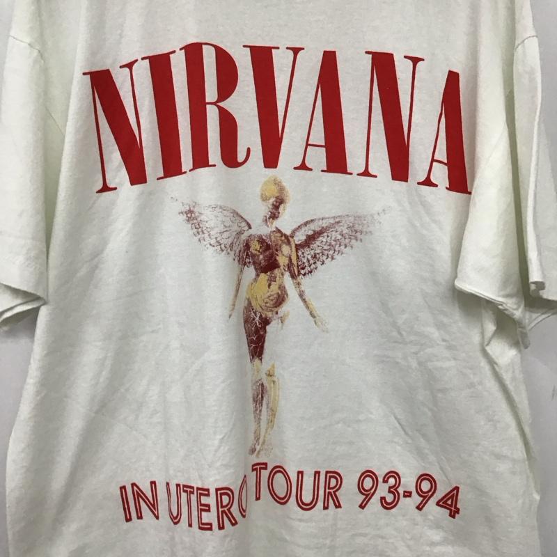 ヘインズ HANES Tシャツ 半袖 半袖カットソー プリントTシャツ クルーネックカットソー バンドTシャツ XL プリント 白 / ホワイト /  メンズ USED 古着 中古 10150407