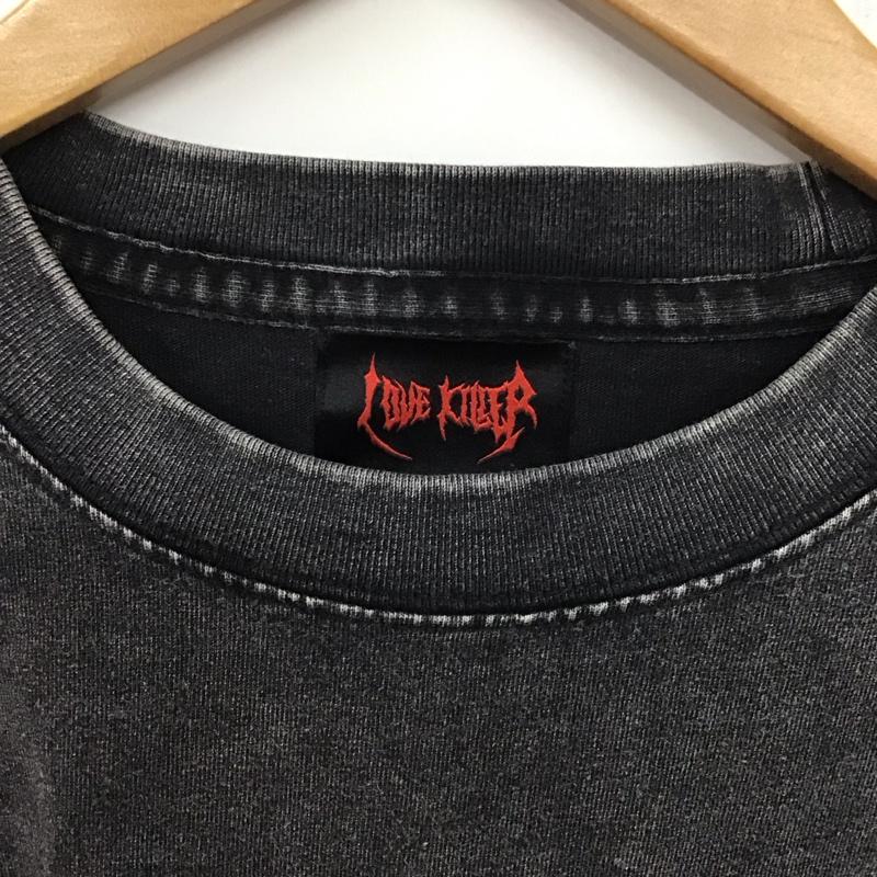 ラブキラー LOVE KILLER Tシャツ 半袖 半袖カットソー プリントTシャツ クルーネックカットソー プリント 黒 / ブラック /  メンズ USED 古着 中古 10135476