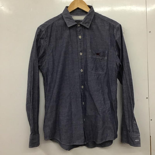 バーバリーブラックレーベル BURBERRY BLACK LABEL シャツ、ブラウス 長袖 D1M15-114-26 2 ワンポイント 青 / ブルー /  メンズ USED 古着 中古 10139606