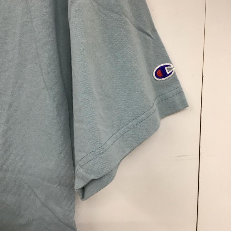 チャンピオン Champion Tシャツ 半袖 C8-V302R プリントTシャツ クルーネックカットソー M ロゴ、文字 水色 / ライトブルー /  メンズ USED 古着 中古 10135739