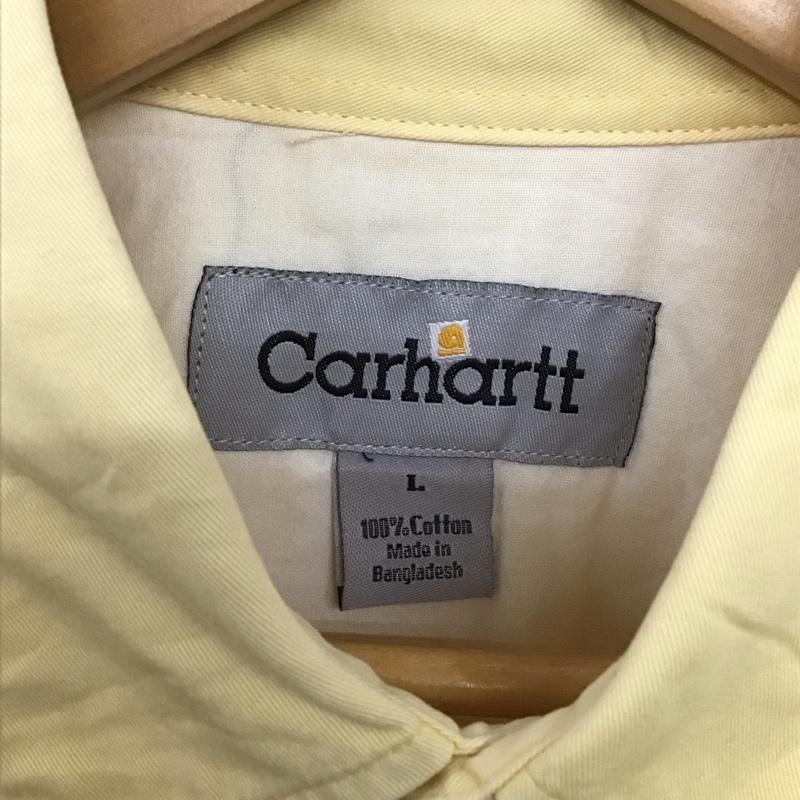 カーハート Carhartt シャツ、ブラウス 長袖 長袖シャツ 無地シャツ カラーシャツ L ロゴ、文字 黄 / イエロー /  メンズ USED 古着 中古 10141909