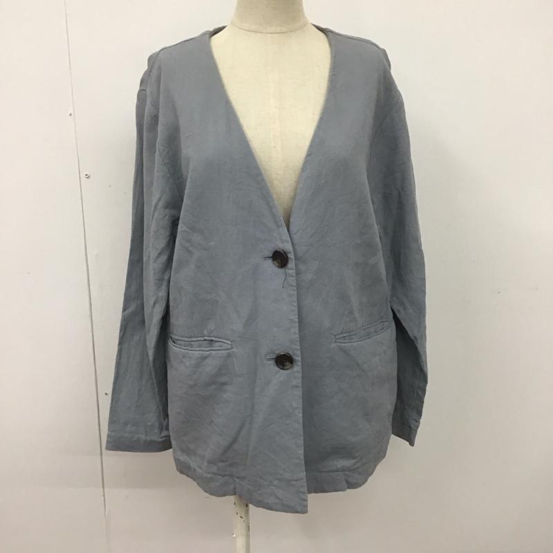 ローリーズファーム LOWRYS FARM ジャケット、上着 ジャケット、ブレザー LF720011AD Vネック ノーカラー FREE 無地 水色 / ライトブルー /  レディース USED 古着 中古 10108196