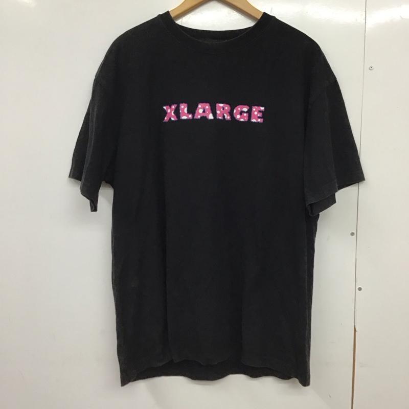 エクストララージ XLARGE Tシャツ 半袖 半袖カットソー プリントTシャツ クルーネックカットソー L ロゴ、文字 黒 / ブラック /  メンズ USED 古着 中古 10151010