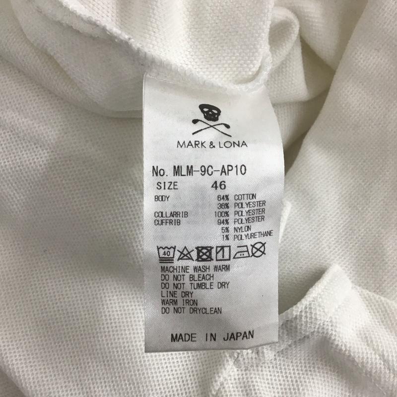 マークアンドロナ MARK&LONA ポロシャツ 長袖 長袖ポロシャツ 長袖カットソー カラーシャツ 46 ロゴ、文字 白 / ホワイト /  メンズ USED 古着 中古 10137846
