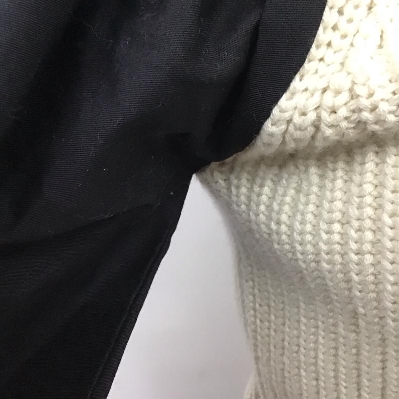 ザラ ZARA ニット、セーター 七分袖 6771/036/070 コントラストディティール オフショルダーニットプルオーバー S 無地 黒 / ブラック / X オフホワイト / オフホワイト /  レディース USED 古着 中古 10124040