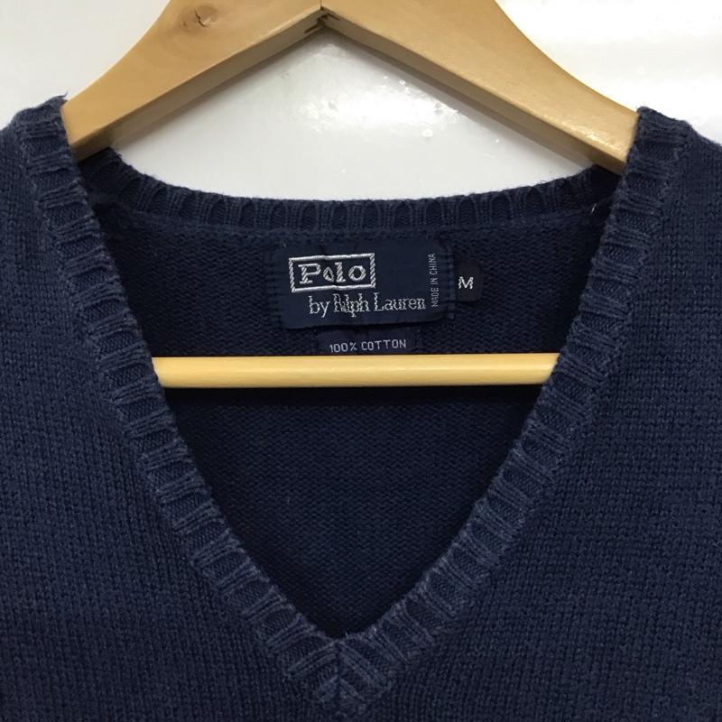 ポロバイラルフローレン Polo by RALPH LAUREN ベスト ベスト ニットベスト ノースリーブカットソー プルオーバー M ロゴ、文字 青 / ブルー /  メンズ USED 古着 中古 10141469