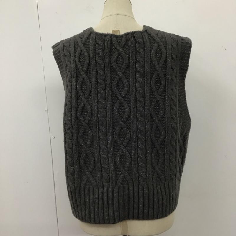 ザラ ZARA ベスト ベスト ノースリーブニット ベスト プルオーバー M 無地 灰 / グレー /  レディース USED 古着 中古 10118530